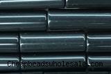 TUBE41 15 inches 4*13mm tube black stone gemstone beads