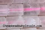 TUBE46 15 inches 6*8mm tube rose quartz gemstone beads