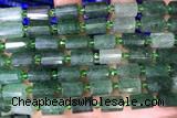 TUBE75 15 inches 8*12mm faceted tube strawberry quartz beads