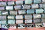 TUBE83 15 inches 10*14mm faceted tube amazonite gemstone beads