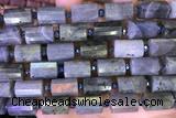 TUBE91 15 inches 10*14mm faceted tube labradorite gemstone beads