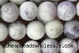 TURQ01 15 inches 4mm round purple howlite turquoise beads