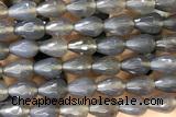 AGAT263 15 inches 10*14mm faceted teardrop grey agate beads