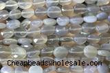 AGAT275 15 inches 8*10mm faceted oval grey agate beads