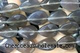 AGAT277 15 inches 18*25mm faceted flat teardrop grey agate beads