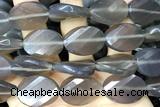 AGAT278 15 inches 18*25mm faceted twisted oval grey agate beads