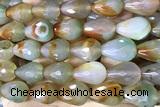 AGAT290 15 inches 13*18mm faceted teardrop rainbow agate beads