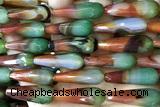 AGAT291 15 inches 10*30mm faceted teardrop rainbow agate beads