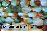 AGAT295 15 inches 13*18mm faceted twisted oval rainbow agate beads