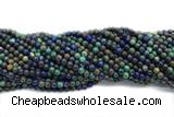 AZUR01 15 inches 4mm round azurite gemstone beads