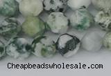 CAA1021 15.5 inches 8mm faceted nuggets tree agate beads