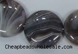 CAA107 15.5 inches 30mm coin botswana agate gemstone beads