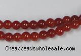 CAA110 15.5 inches 5mm round red agate gemstone beads wholesale