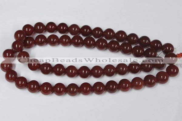 CAA114 15.5 inches 14mm round red agate gemstone beads wholesale