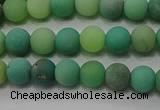 CAA1150 15.5 inches 4mm round matte grass agate beads wholesale