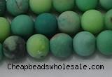 CAA1151 15.5 inches 6mm round matte grass agate beads wholesale