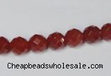 CAA118 15.5 inches 8mm faceted round red agate gemstone beads