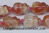 CAA1183 15.5 inches 15*20mm carved calabash sakura agate beads