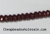 CAA123 15.5 inches 5*8mm faceted rondelle red agate gemstone beads