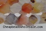 CAA1231 15.5 inches 8mm faceted nuggets matte dendritic agate beads