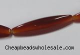 CAA128 15.5 inches 10*40mm rice red agate gemstone beads