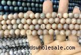 CAA1292 15.5 inches 8mm round matte plated druzy agate beads