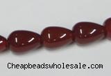 CAA132 15.5 inches 10*14mm teardrop red agate gemstone beads