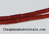 CAA136 15.5 inches 4*13mm column red agate gemstone beads