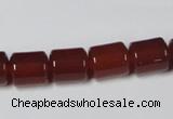 CAA139 15.5 inches 9*12mm column red agate gemstone beads