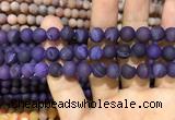 CAA1406 15.5 inches 8mm round matte druzy agate beads