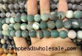 CAA1424 15.5 inches 10mm round matte druzy agate beads