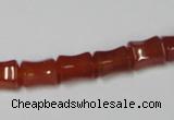 CAA143 15.5 inches 8*10mm bamboo shape red agate gemstone beads