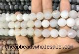 CAA1430 15.5 inches 12mm round matte druzy agate beads