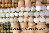 CAA1431 15.5 inches 12mm round matte druzy agate beads