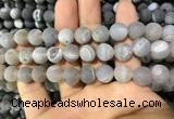 CAA1432 15.5 inches 12mm round matte druzy agate beads