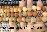 CAA1434 15.5 inches 12mm round matte druzy agate beads