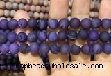 CAA1436 15.5 inches 12mm round matte druzy agate beads