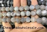 CAA1447 15.5 inches 14mm round matte druzy agate beads