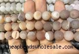 CAA1448 15.5 inches 14mm round matte druzy agate beads