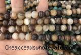 CAA1477 15.5 inches 10mm round matte banded agate beads wholesale