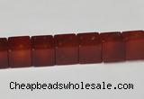 CAA150 15.5 inches 8*8mm cube red agate gemstone beads