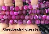 CAA1503 15.5 inches 12mm round matte banded agate beads wholesale