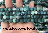 CAA1511 15.5 inches 8mm round matte banded agate beads wholesale