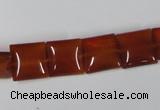 CAA160 15.5 inches 12*12mm square red agate gemstone beads