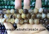 CAA1618 15.5 inches 12mm round banded agate beads wholesale