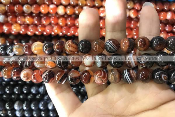 CAA1622 15.5 inches 8mm round banded agate beads wholesale