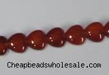 CAA163 15.5 inches 10*10mm heart red agate gemstone beads