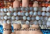 CAA1631 15.5 inches 8mm faceted round banded agate beads