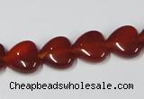 CAA164 15.5 inches 12*12mm heart red agate gemstone beads