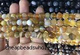 CAA1646 15.5 inches 8mm faceted round banded agate beads